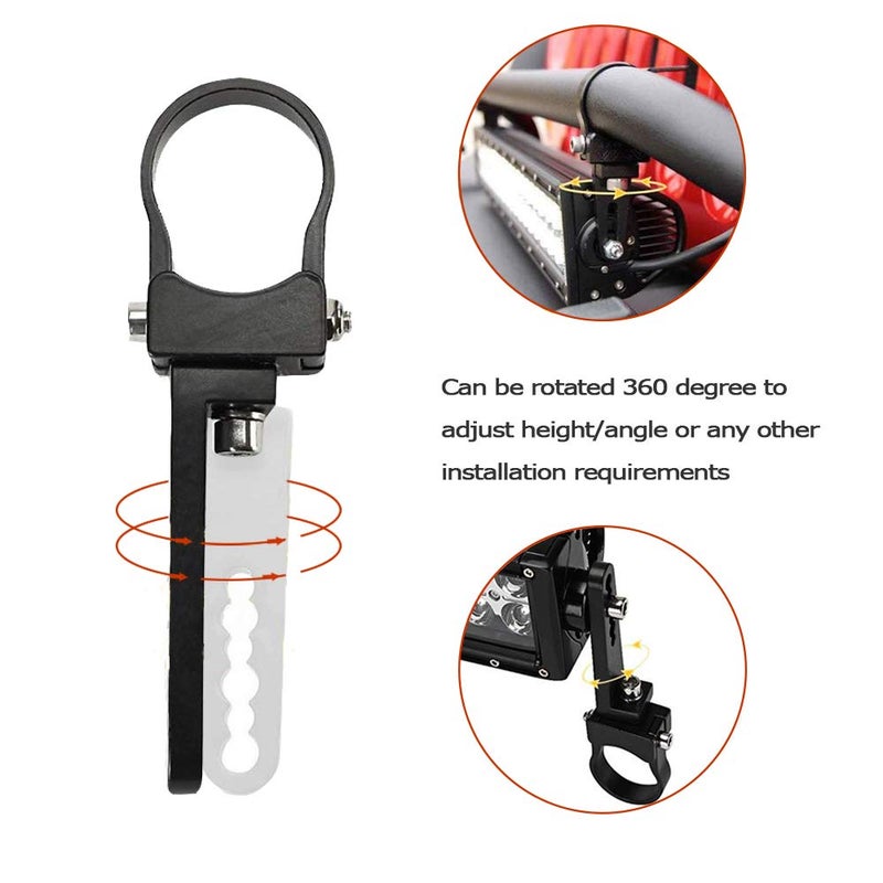 MOTLTECH Tube Clamps Mounting Brackets for LED Light Bar Work Lights Fog Lights Off Road Lights Fit 1" Bull Bar,2pcs - Image 3